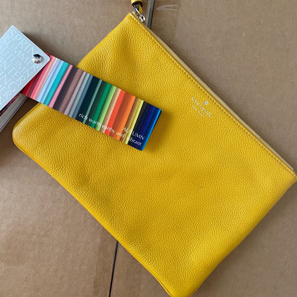Kate Spade yellow clutch purse